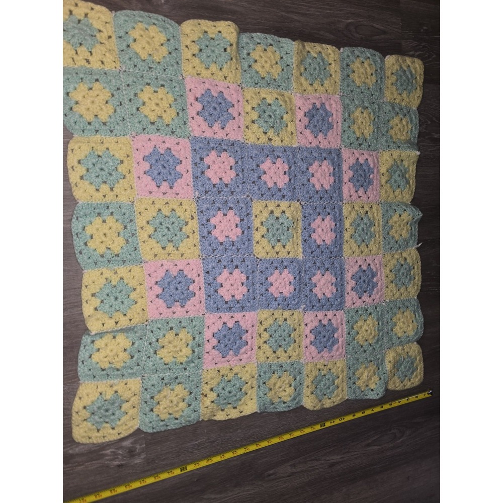 Granny Square‎ Handmade Crochet Stroller Baby Lap Blanket Roseanne